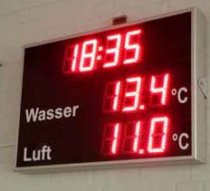 LED Schwimmbadanzeige Uhrzeit Wassertemperatur Lufttemperatur