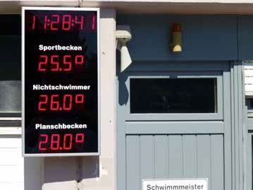 4 fach LED Temperaturanzeige Schwimmbad