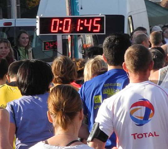 LED Stoppuhr bei Laufveranstaltung